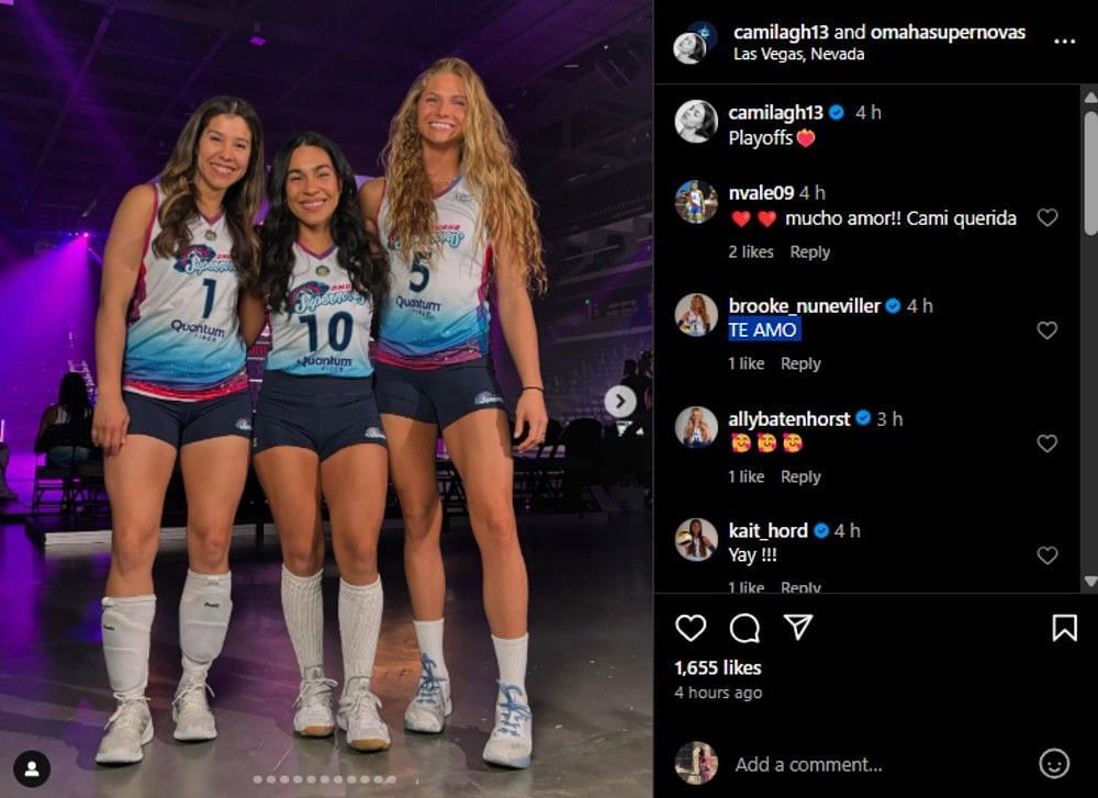 Screenshot of the Instagram post's comment section.